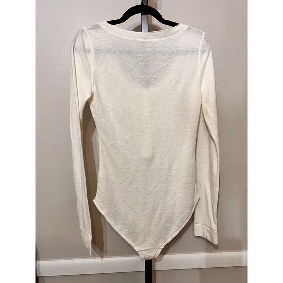 Intimately by Free People Dylan Long Sleeve Thermal Bodysuit White Womens M NWOT - Picture 4 of 7